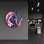 Other wall decoration - Pink Marble GalaxyRounded Glass Wall Art 80CMX80CM - ARTDESIGNA