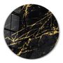 Autres décorations murales - Art mural en verre arrondi en marbre noir 80CMX80CM - ARTDESIGNA