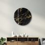 Autres décorations murales - Art mural en verre arrondi en marbre noir 80CMX80CM - ARTDESIGNA