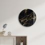 Autres décorations murales - Art mural en verre arrondi en marbre noir 80CMX80CM - ARTDESIGNA
