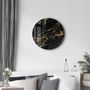 Autres décorations murales - Art mural en verre arrondi en marbre noir 80CMX80CM - ARTDESIGNA