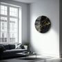 Autres décorations murales - Art mural en verre arrondi en marbre noir 80CMX80CM - ARTDESIGNA