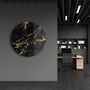 Autres décorations murales - Art mural en verre arrondi en marbre noir 80CMX80CM - ARTDESIGNA