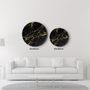 Autres décorations murales - Art mural en verre arrondi en marbre noir 80CMX80CM - ARTDESIGNA