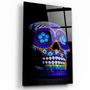 Autres décorations murales - Crâne de sucre - Crâne mexicain V2 Collection du designer Art mural en verre 110CMx70CM - ARTDESIGNA