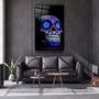 Autres décorations murales - Crâne de sucre - Crâne mexicain V2 Collection du designer Art mural en verre 110CMx70CM - ARTDESIGNA