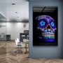 Autres décorations murales - Crâne de sucre - Crâne mexicain V2 Collection du designer Art mural en verre 110CMx70CM - ARTDESIGNA