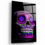 Autres décorations murales - Crâne de sucre - Crâne mexicain V1Designers Collection Art mural en verre 110CMx70CM - ARTDESIGNA