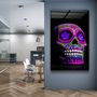 Autres décorations murales - Crâne de sucre - Crâne mexicain V1Designers Collection Art mural en verre 110CMx70CM - ARTDESIGNA