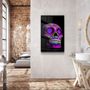 Autres décorations murales - Crâne de sucre - Crâne mexicain V1Designers Collection Art mural en verre 110CMx70CM - ARTDESIGNA