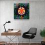 Autres décorations murales - Animal Republic-Lion Designer's Collection Décoration murale en verre 80CMX80CM - ARTDESIGNA