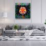 Autres décorations murales - Animal Republic-Lion Designer's Collection Décoration murale en verre 80CMX80CM - ARTDESIGNA