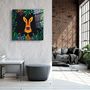 Autres décorations murales - Animal Republic-Kangaroo Designer's Collection Décoration murale en verre 80CMX80CM - ARTDESIGNA