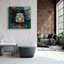 Autres décorations murales - Animal Republic Iguana Designer's Collection Décoration murale en verre 80CMX80CM - ARTDESIGNA