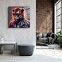 Autres décorations murales - Art mural en verre de la collection Tiger Monkey 2 du designer 80CMX80CM - ARTDESIGNA