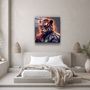 Autres décorations murales - Art mural en verre de la collection Tiger Monkey 2 du designer 80CMX80CM - ARTDESIGNA