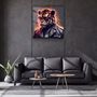 Autres décorations murales - Art mural en verre de la collection Tiger Monkey 2 du designer 80CMX80CM - ARTDESIGNA