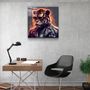Autres décorations murales - Art mural en verre de la collection Tiger Monkey 2 du designer 80CMX80CM - ARTDESIGNA