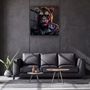 Autres décorations murales - Art mural en verre de la collection Tiger Monkey Designer 80CMX80CM - ARTDESIGNA