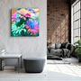 Autres décorations murales - Art mural en verre de la collection du designer chrysanthèmes 80CMX80CM - ARTDESIGNA