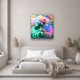 Autres décorations murales - Art mural en verre de la collection du designer chrysanthèmes 80CMX80CM - ARTDESIGNA