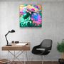 Autres décorations murales - Art mural en verre de la collection du designer chrysanthèmes 80CMX80CM - ARTDESIGNA