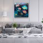 Other wall decoration - Oil Painting Flowers Designers Collection Glass Wall Art 80CMX80CM - ARTDESIGNA