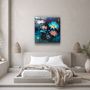 Other wall decoration - Oil Painting Flowers Designers Collection Glass Wall Art 80CMX80CM - ARTDESIGNA
