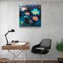 Other wall decoration - Oil Painting Flowers Designers Collection Glass Wall Art 80CMX80CM - ARTDESIGNA