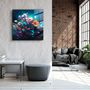 Autres décorations murales - Peinture à l'huile Fleurs 1 Collection de designers Art mural en verre 80CMX80CM - ARTDESIGNA