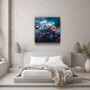 Autres décorations murales - Peinture à l'huile Fleurs 1 Collection de designers Art mural en verre 80CMX80CM - ARTDESIGNA