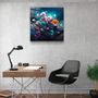 Autres décorations murales - Peinture à l'huile Fleurs 1 Collection de designers Art mural en verre 80CMX80CM - ARTDESIGNA