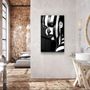 Autres décorations murales - Art mural en verre de la collection du designer noir et blanc 110CMx70CM - ARTDESIGNA