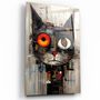 Autres décorations murales - Art mural en verre de la collection de designers de chats abstraits 110CMx70CM - ARTDESIGNA