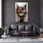 Autres décorations murales - Art mural en verre de la collection de designers de chats abstraits 110CMx70CM - ARTDESIGNA