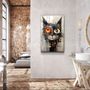Autres décorations murales - Art mural en verre de la collection de designers de chats abstraits 110CMx70CM - ARTDESIGNA