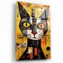 Autres décorations murales - Art mural en verre de la collection de designers de chats égyptiens 110CMx70CM - ARTDESIGNA