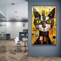 Autres décorations murales - Art mural en verre de la collection de designers de chats égyptiens 110CMx70CM - ARTDESIGNA