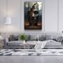 Autres décorations murales - Art mural en verre de la collection du designer abstrait Building Man 110CMx70CM - ARTDESIGNA
