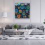 Other wall decoration - Masks Designers Collection Glass Wall Art 80CMX80CM - ARTDESIGNA