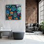 Other wall decoration - Masks Designers Collection Glass Wall Art 80CMX80CM - ARTDESIGNA