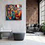 Other wall decoration - Abstract Faces Designers Collection Glass Wall Art 80CMX80CM - ARTDESIGNA