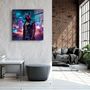 Autres décorations murales - Style Cyberpunk - Collection de designers de chiens Art mural en verre 80CMX80CM - ARTDESIGNA