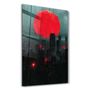 Other wall decoration - Red Moon over the City - Designers Collection Glass Wall Art 110CMx70CM - ARTDESIGNA