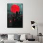 Other wall decoration - Red Moon over the City - Designers Collection Glass Wall Art 110CMx70CM - ARTDESIGNA