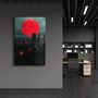 Other wall decoration - Red Moon over the City - Designers Collection Glass Wall Art 110CMx70CM - ARTDESIGNA