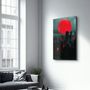 Other wall decoration - Red Moon over the City - Designers Collection Glass Wall Art 110CMx70CM - ARTDESIGNA