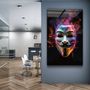Other wall decoration - Salvador Mask with Neon Smokes Designers Collection Glass Wall Art 110CMx70CM - ARTDESIGNA