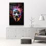 Other wall decoration - Salvador Mask with Neon Smokes Designers Collection Glass Wall Art 110CMx70CM - ARTDESIGNA