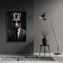 Other wall decoration - Zebra in SuitDesigners Collection Glass Wall Art  110CMx70CM - ARTDESIGNA